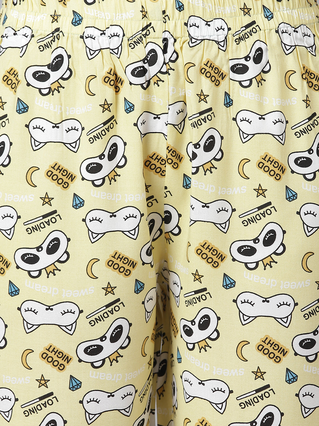 Cation Yellow Printed Night Suit