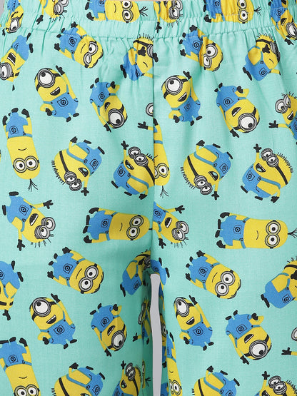 Cation Green Printed Night Suit