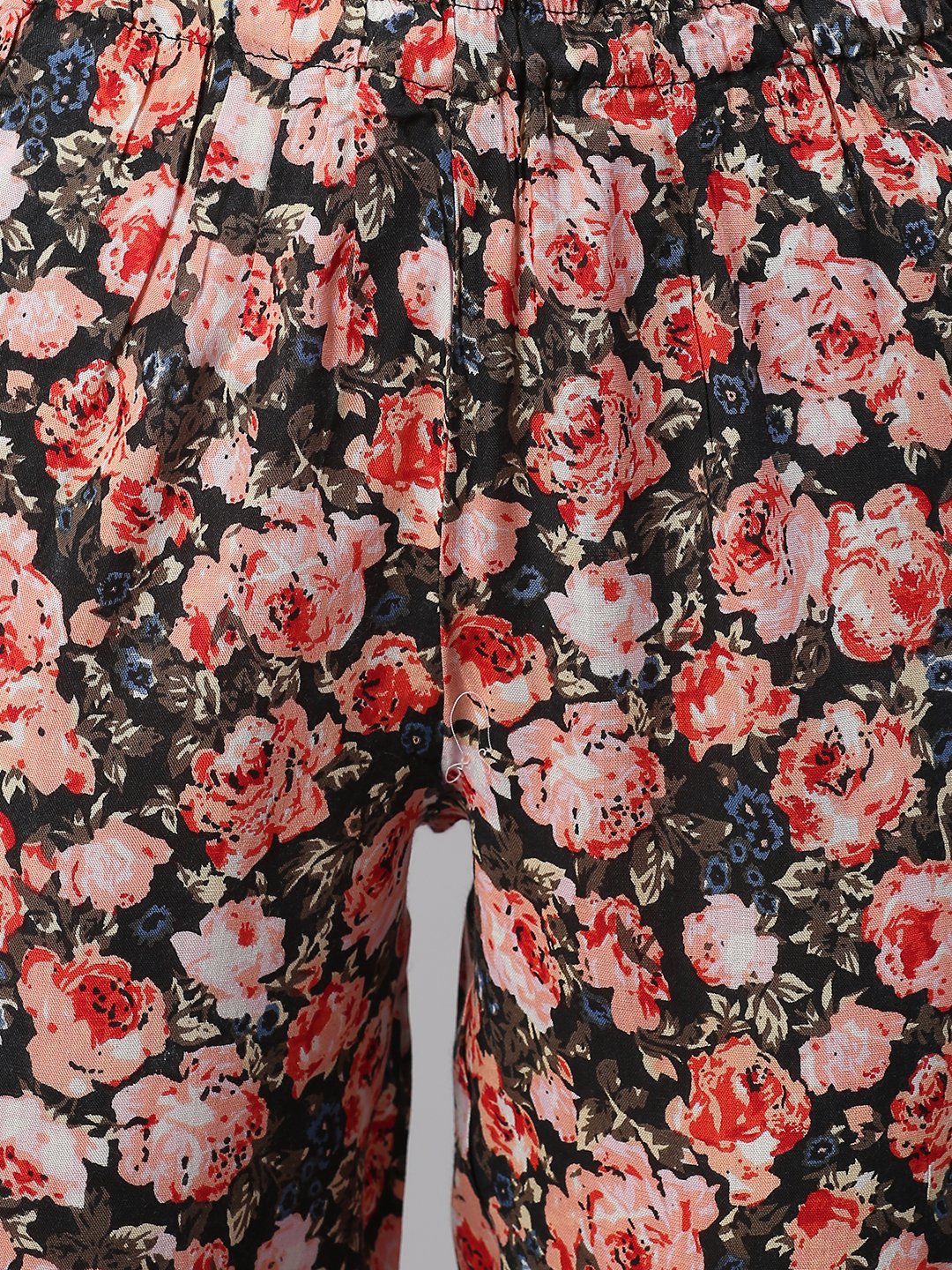 Cation Black Floral Night Suit