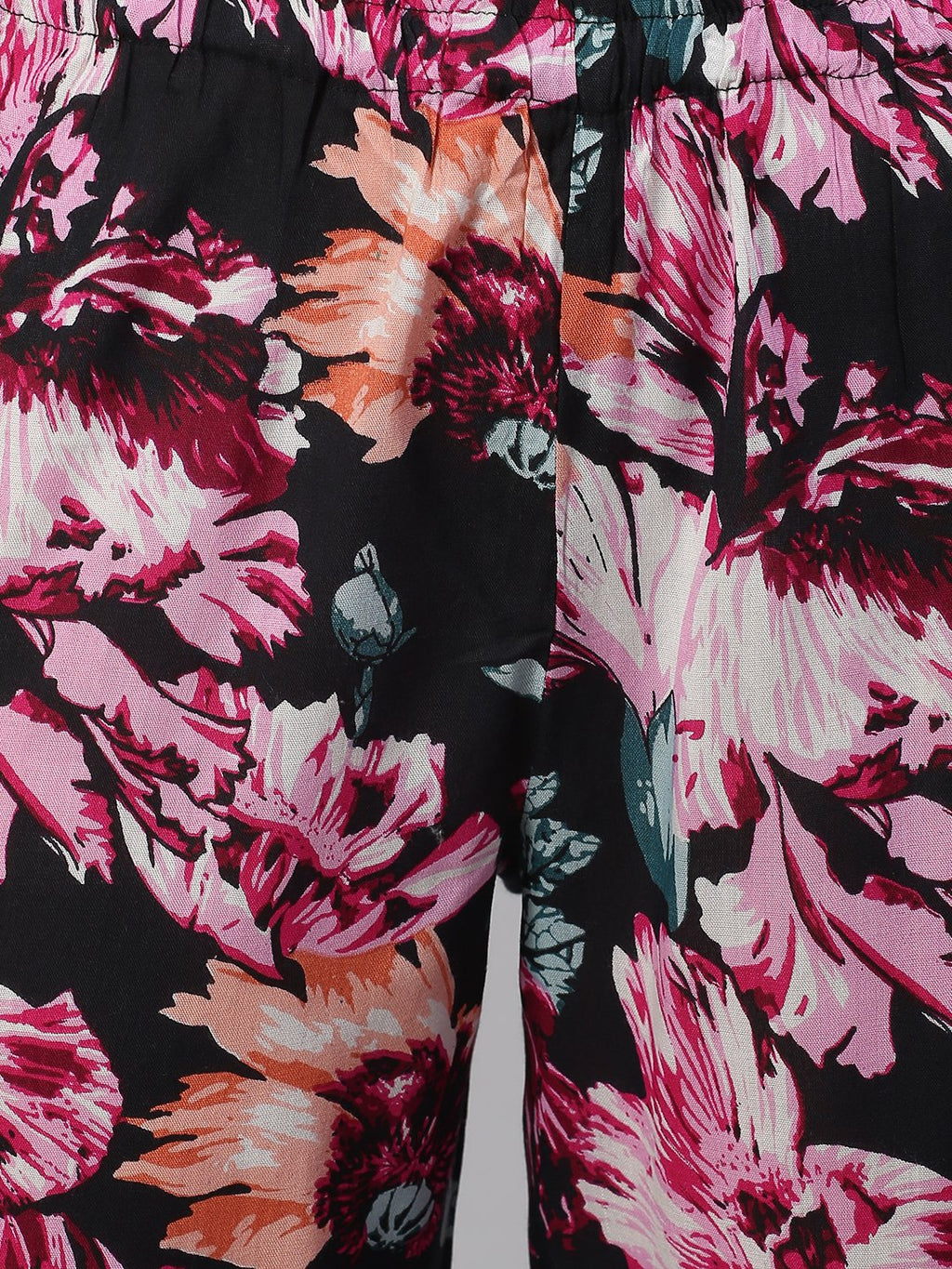 Cation Black Floral Night Suit