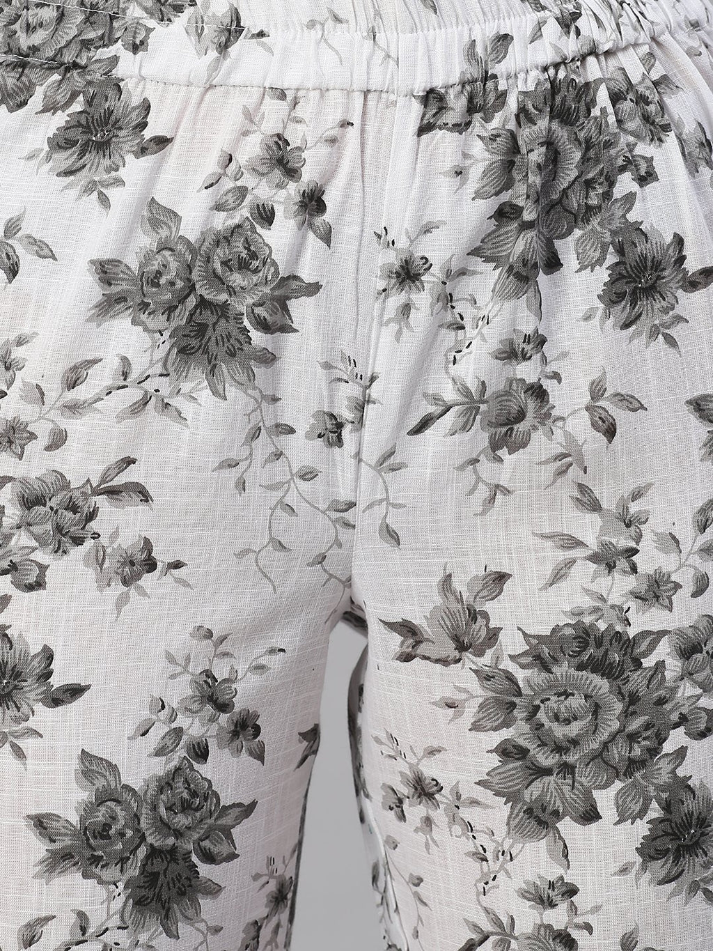 Cation White Floral Night Suit