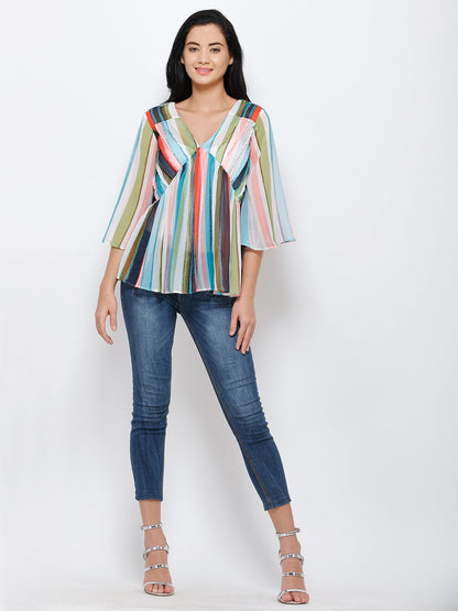 multi striped top