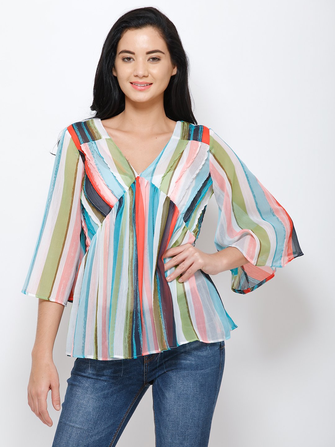 multi striped top