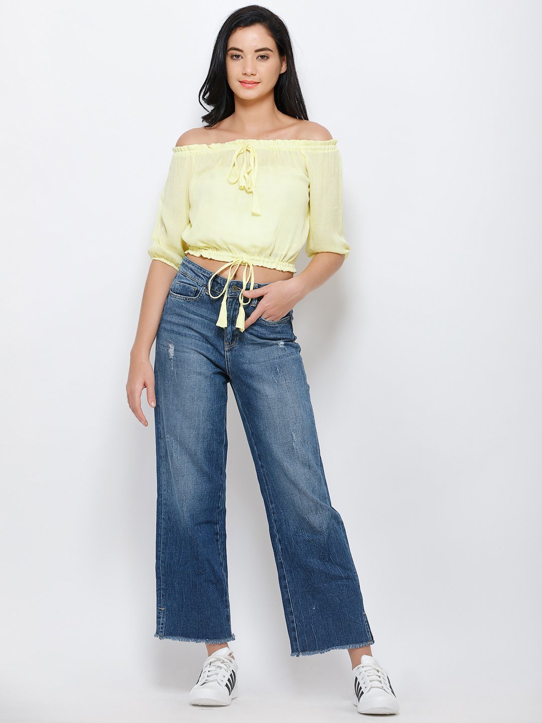 yellow crop  top