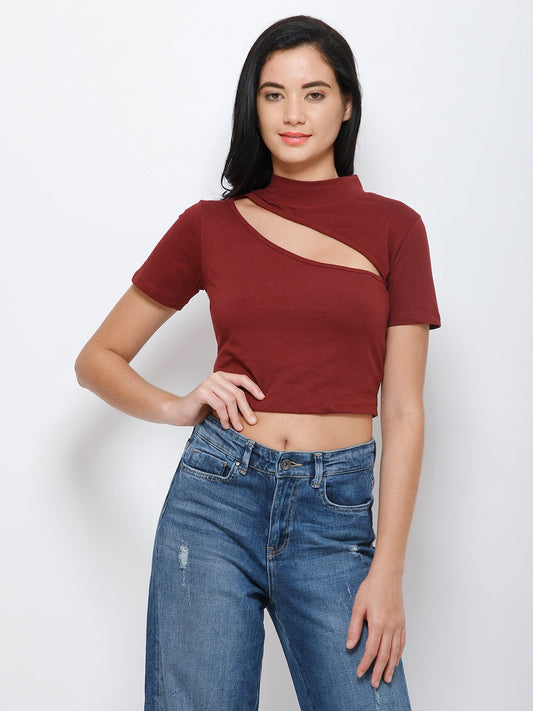 Maroon solid top