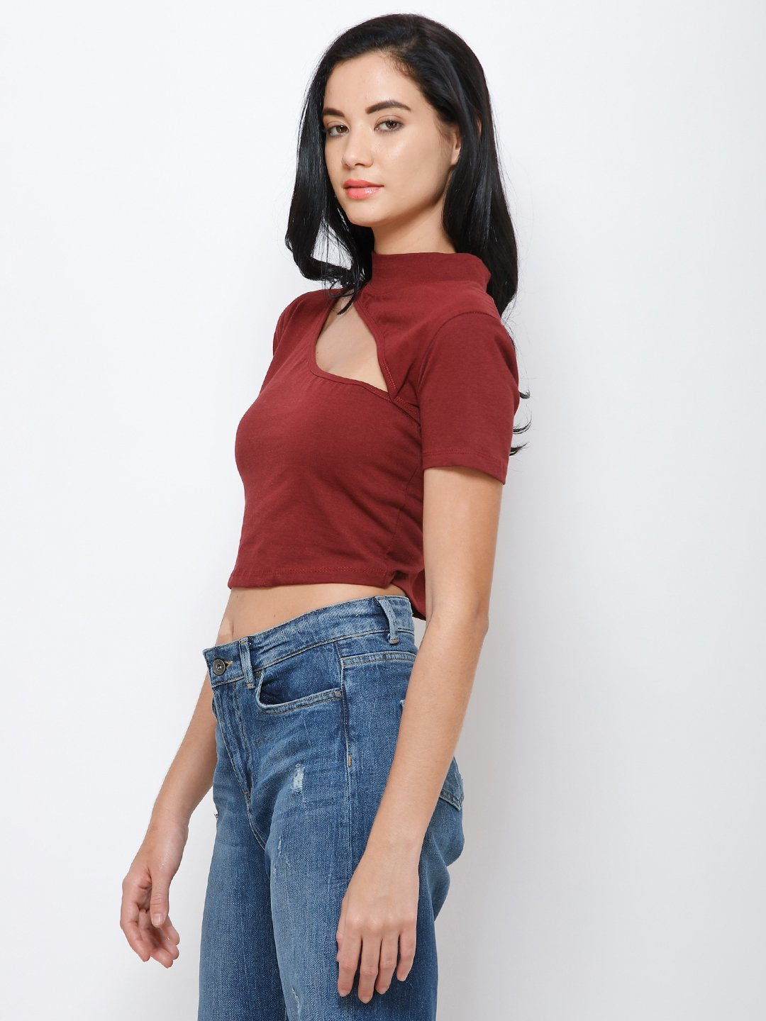 Maroon solid top