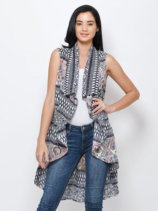 White printed shrug