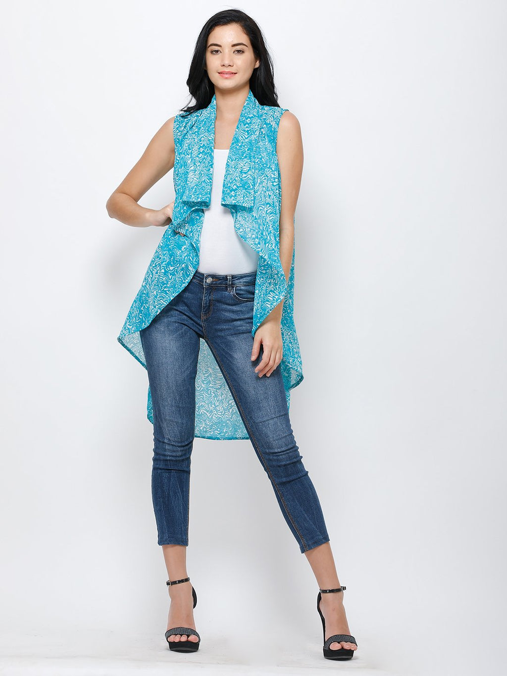 Blue Printed Shrug