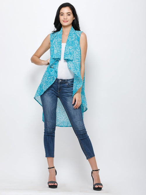 Blue Printed Shrug