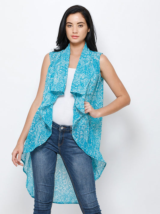 Blue Printed Shrug