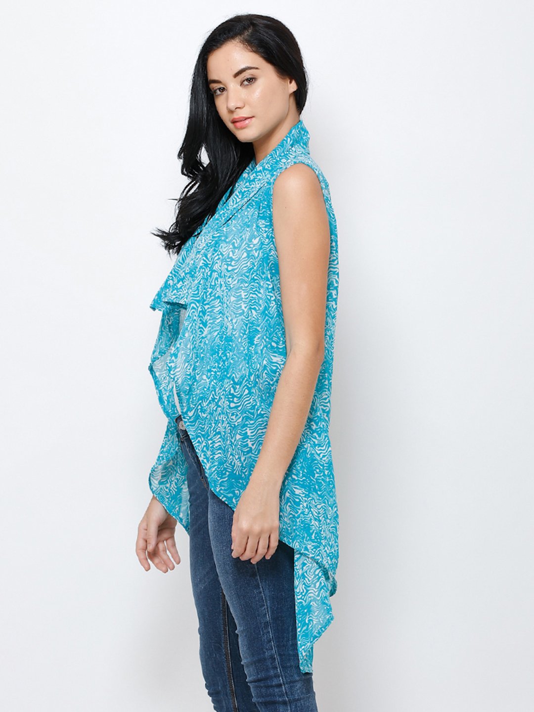 Blue Printed Shrug