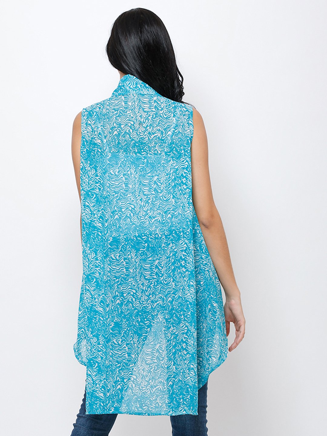 Blue Printed Shrug