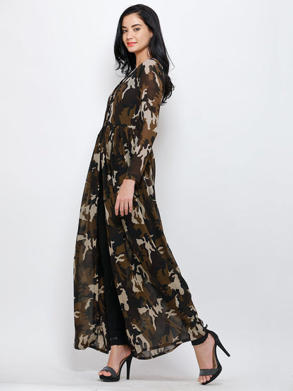 Camouflage printed tunic