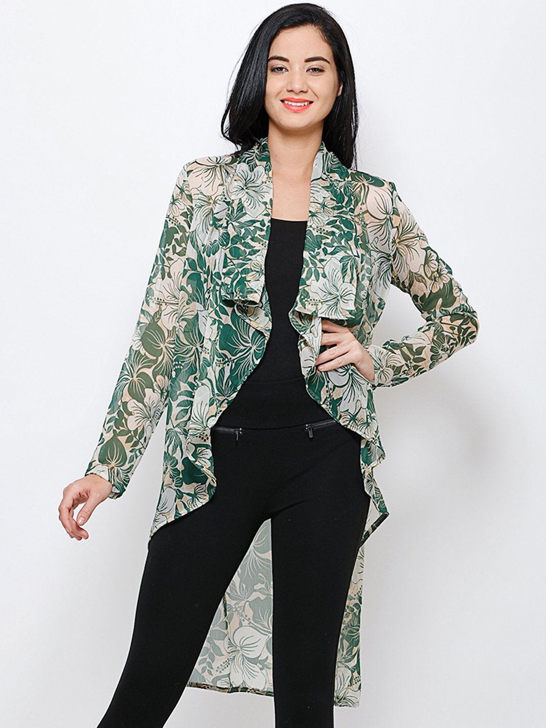 Green Floral Shrug