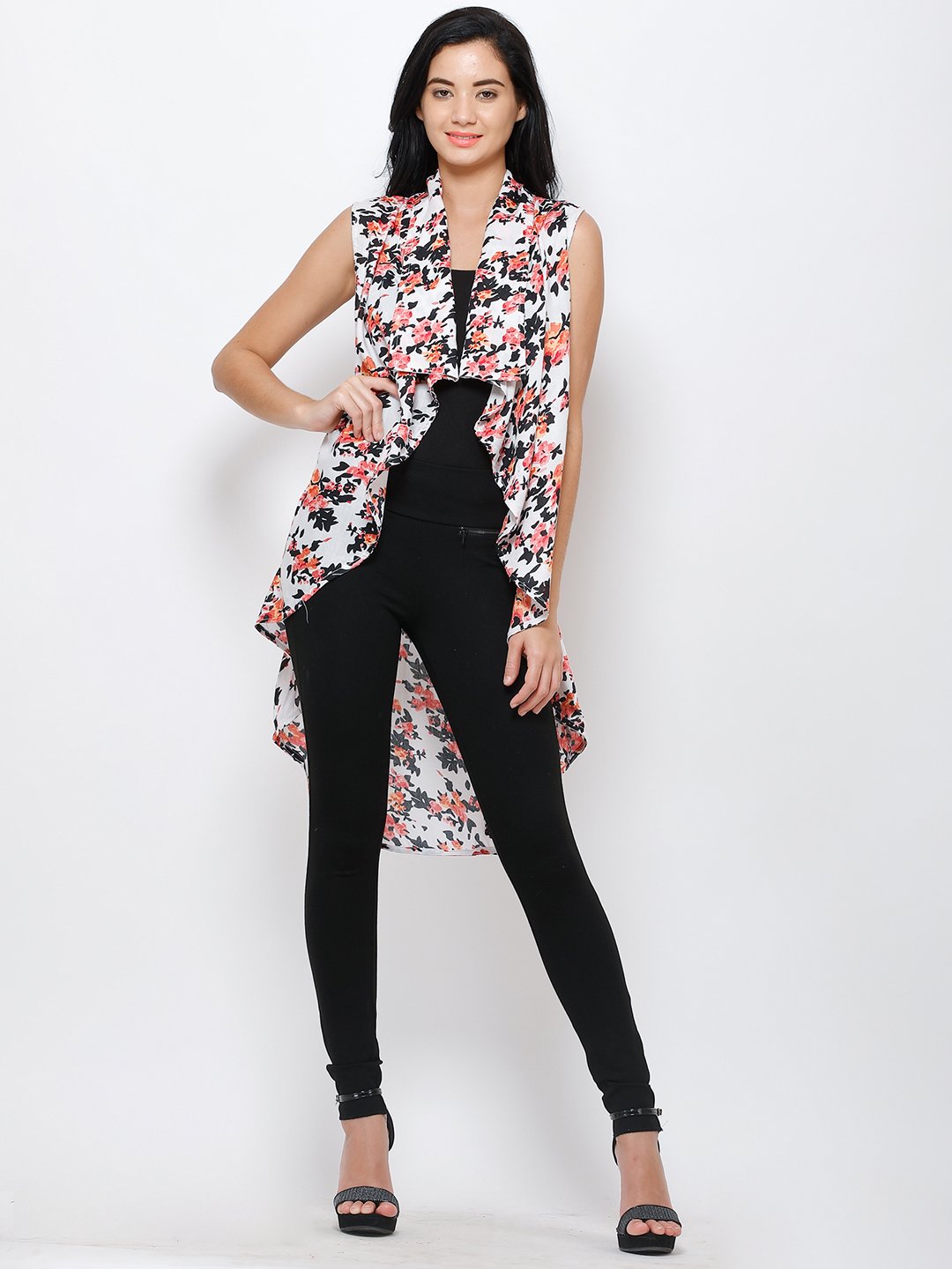 White printed shrug