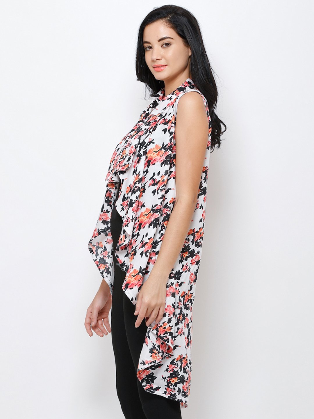 White printed shrug