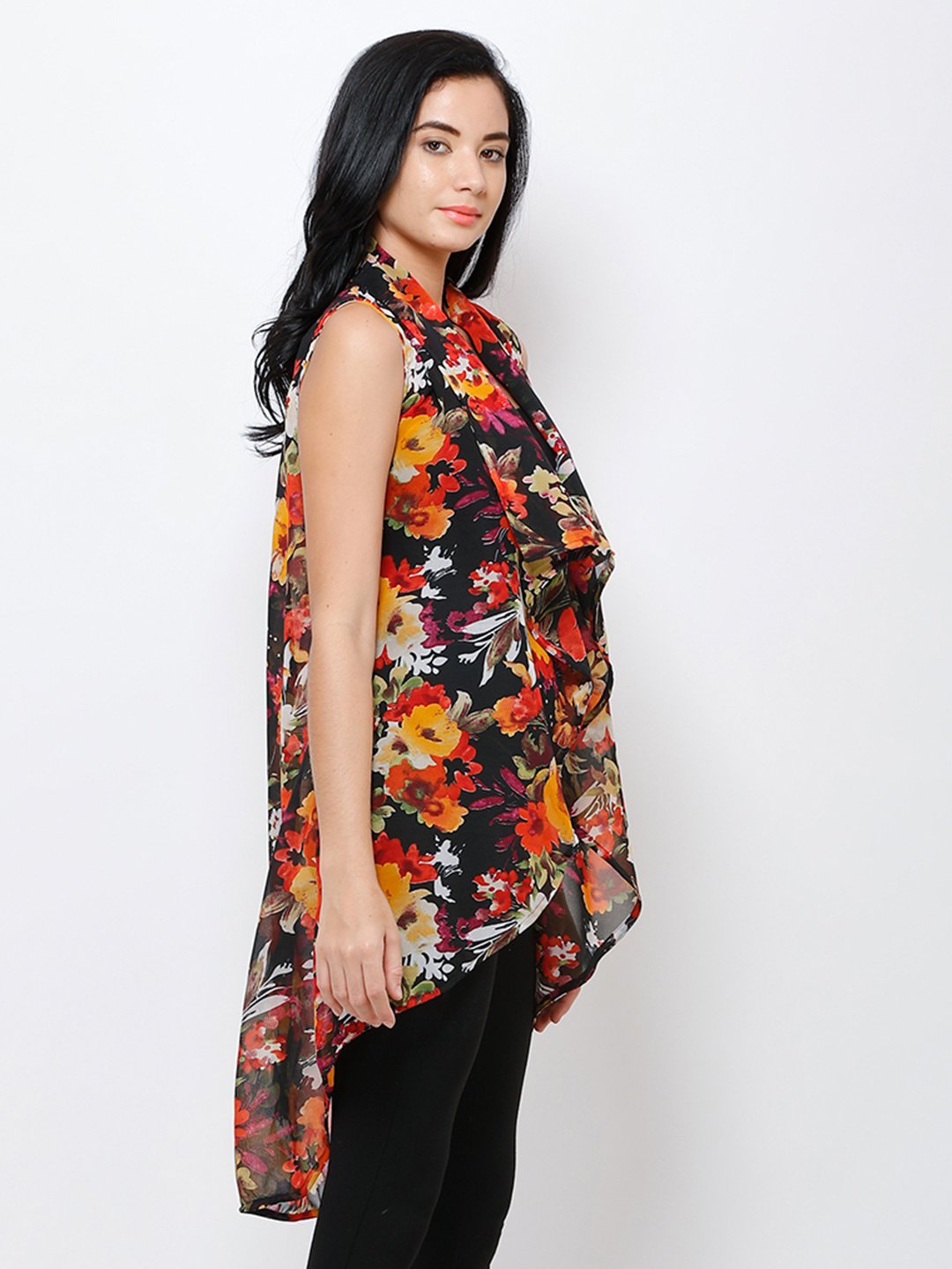 Black printed shrug
