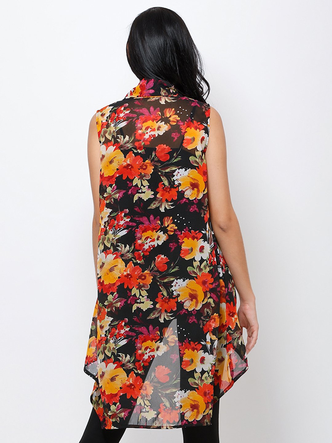 Black printed shrug