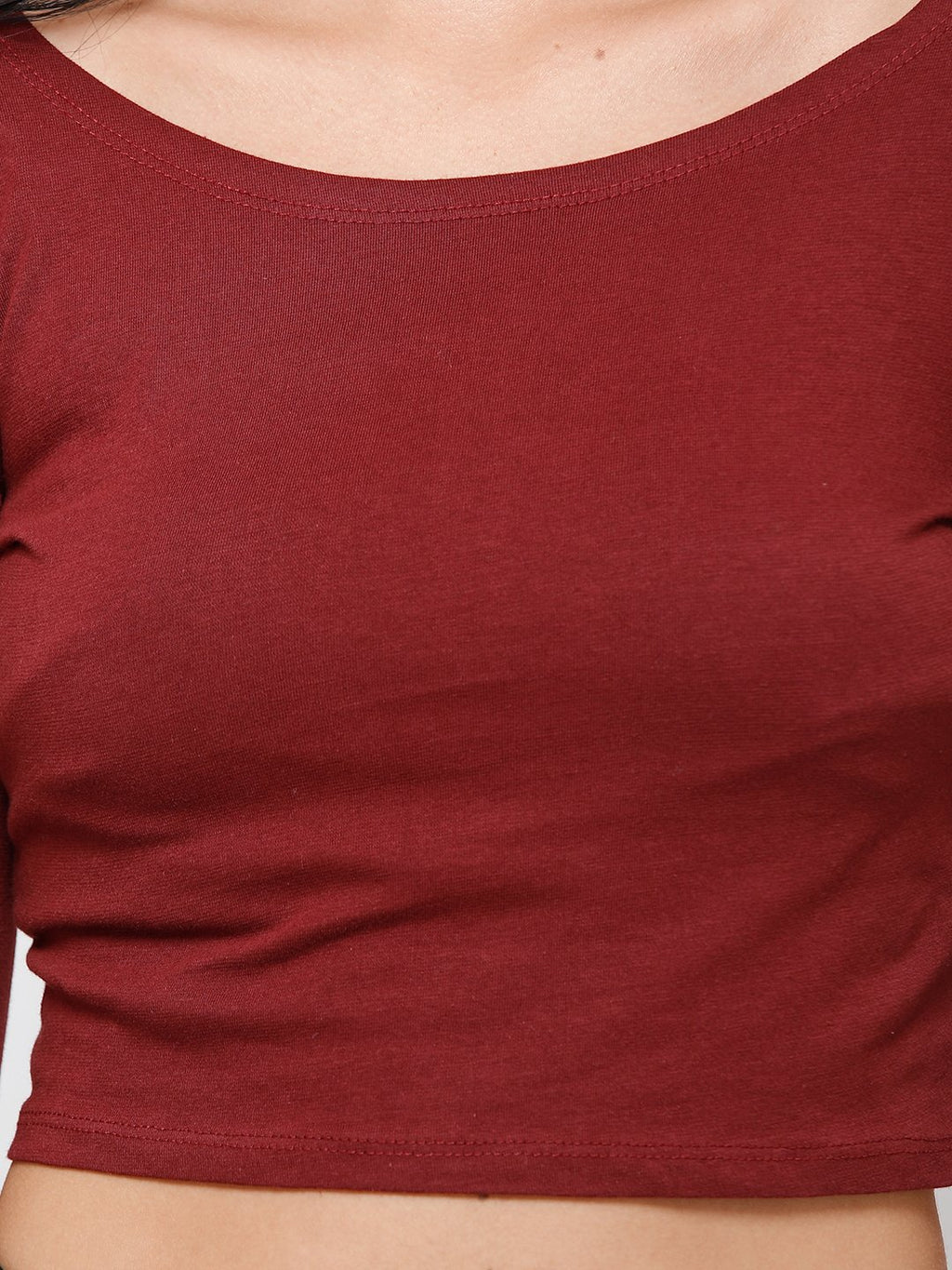 Maroon solid crop top