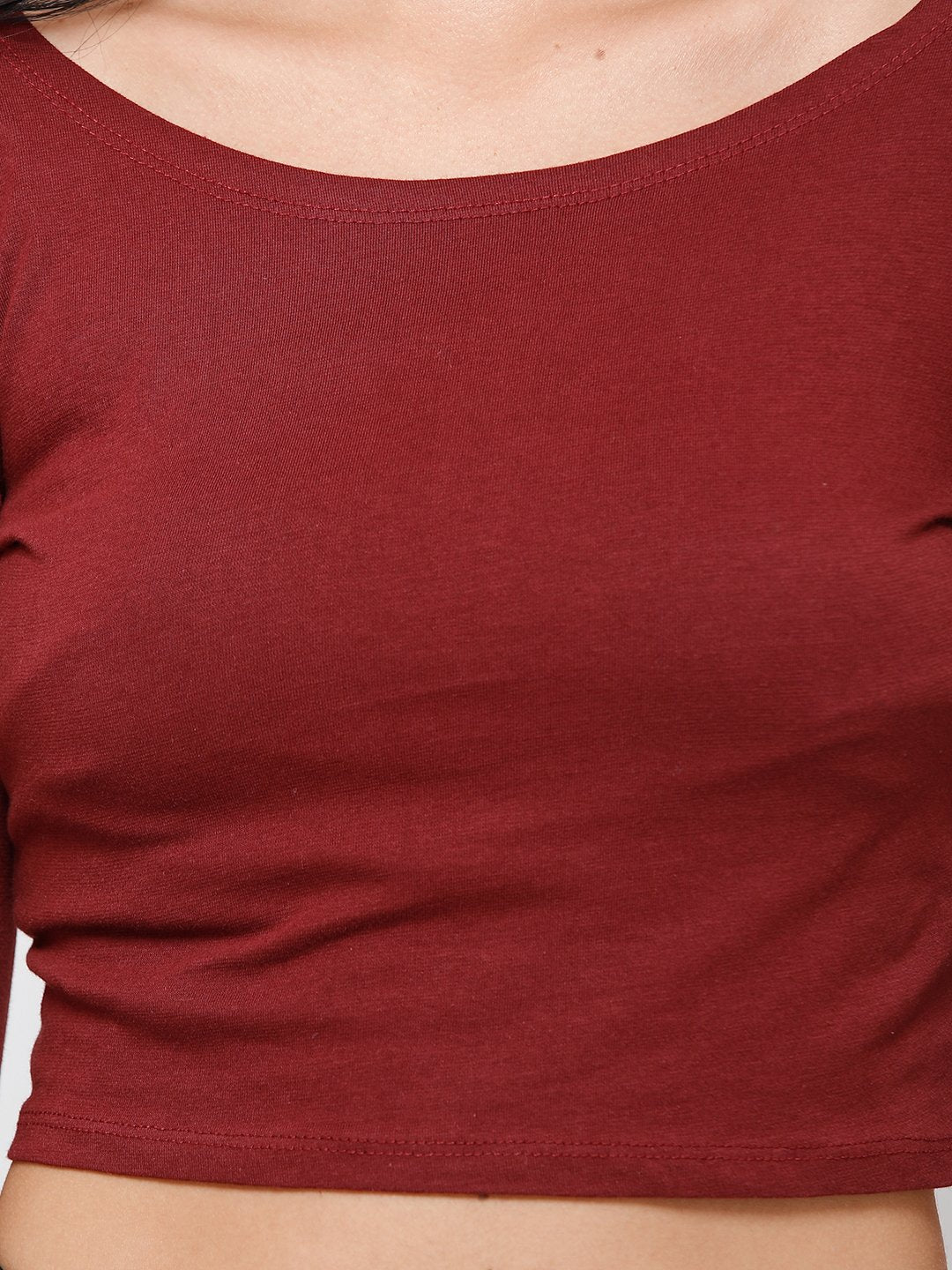 Maroon solid crop top