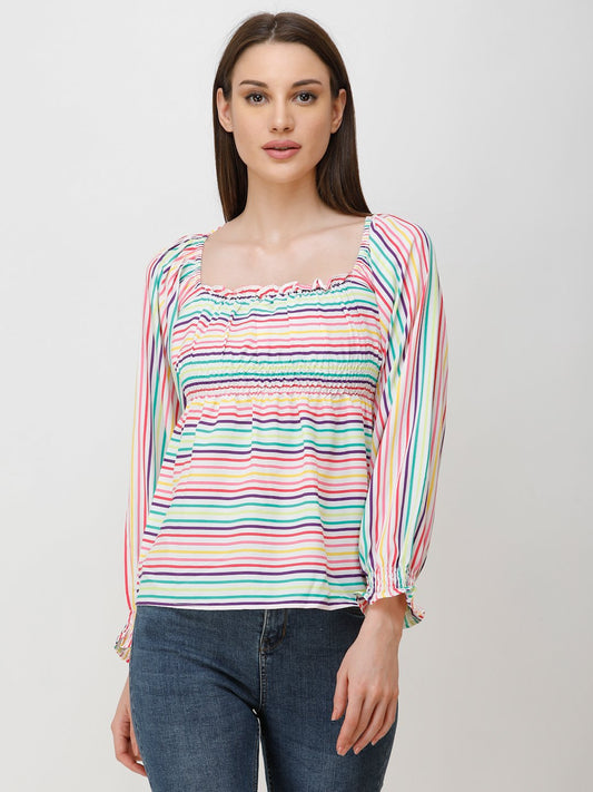 White Striped Top