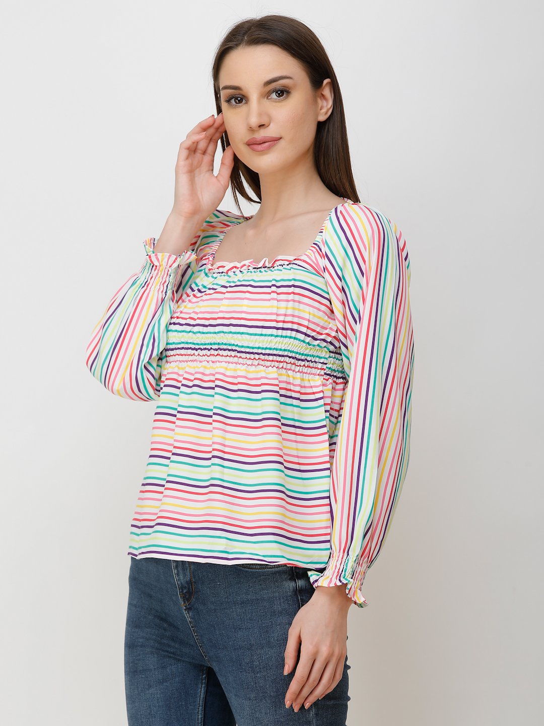 White Striped Top