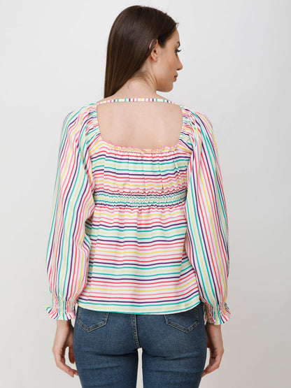 White Striped Top