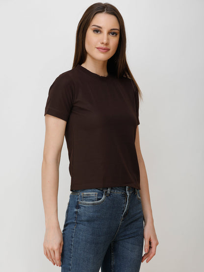 SCORPIUS Women Brown Solid Top