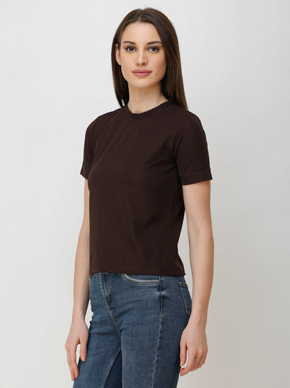 SCORPIUS Women Brown Solid Top