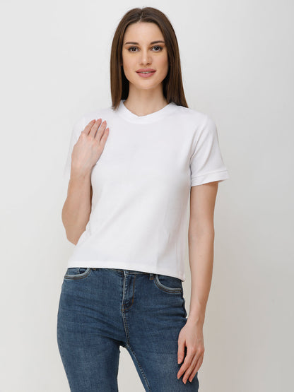 SCORPIUS Women White Solid Top