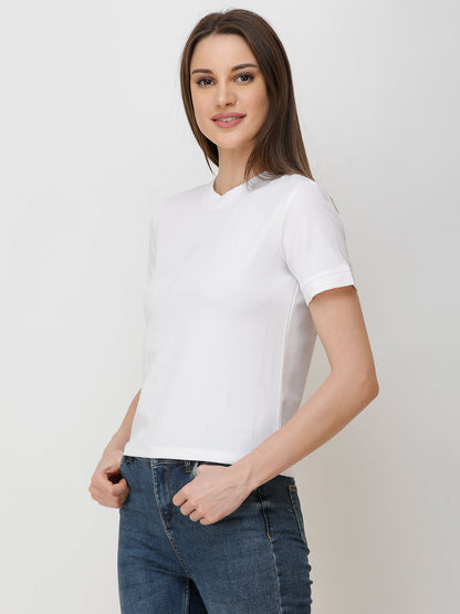 SCORPIUS Women White Solid Top