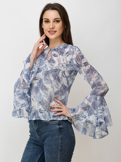 Blue Printed Top