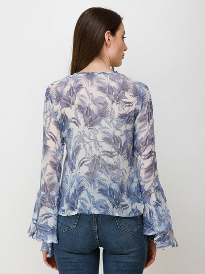 Blue Printed Top