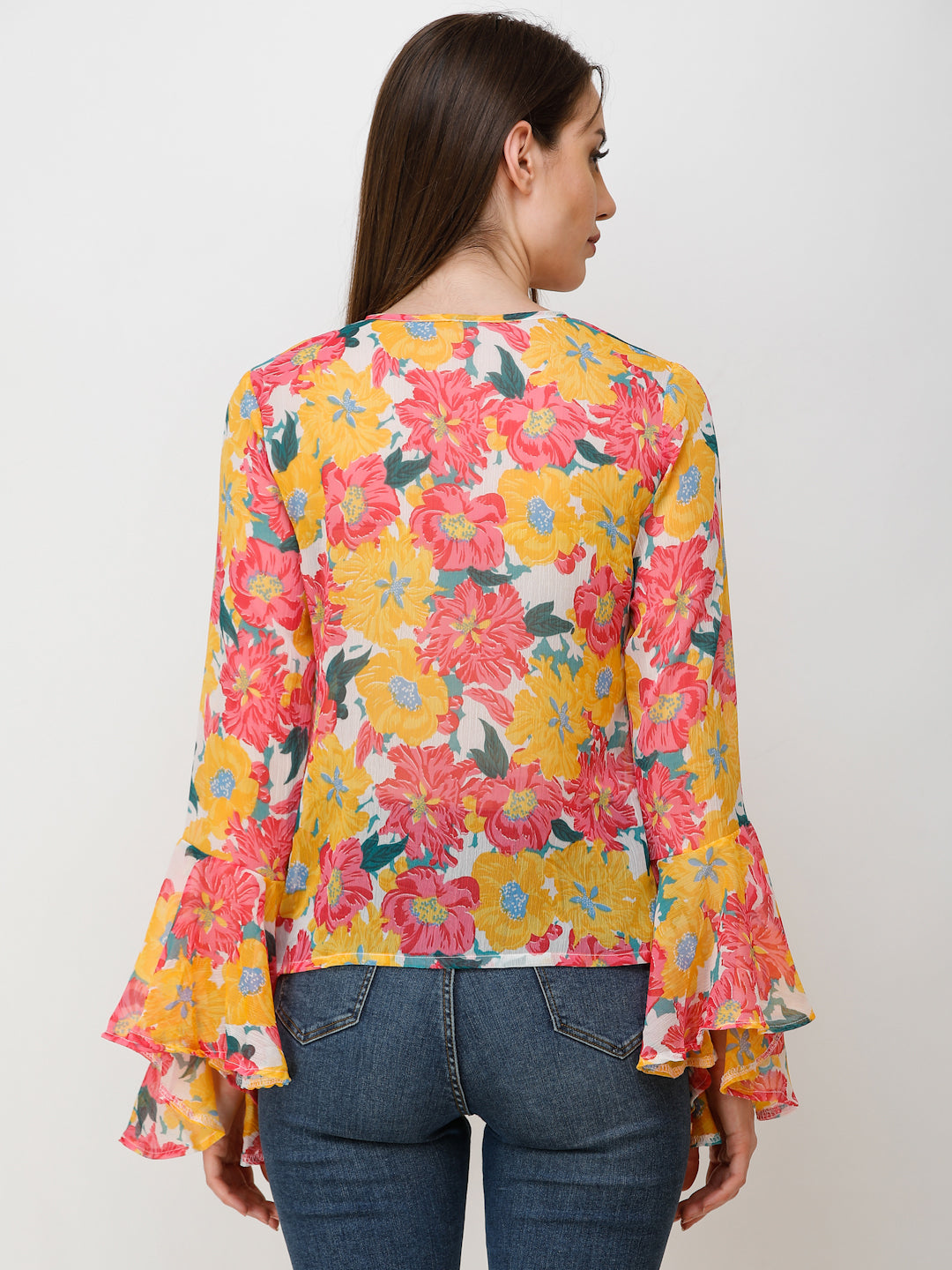 SCORPIUS Women Yellow Printed Top