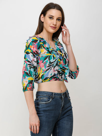 SCORPIUS Women Multicoloured Floral Printed Top