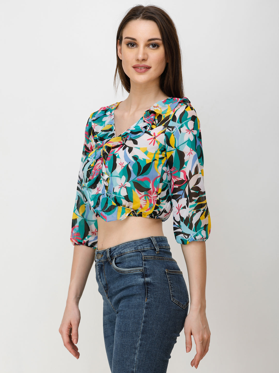 SCORPIUS Women Multicoloured Floral Printed Top