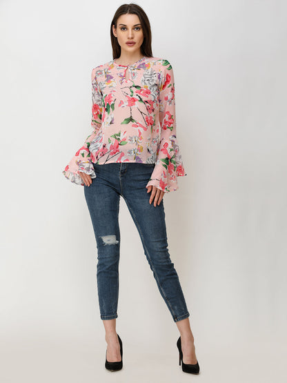 SCORPIUS Women Pink Printed Top