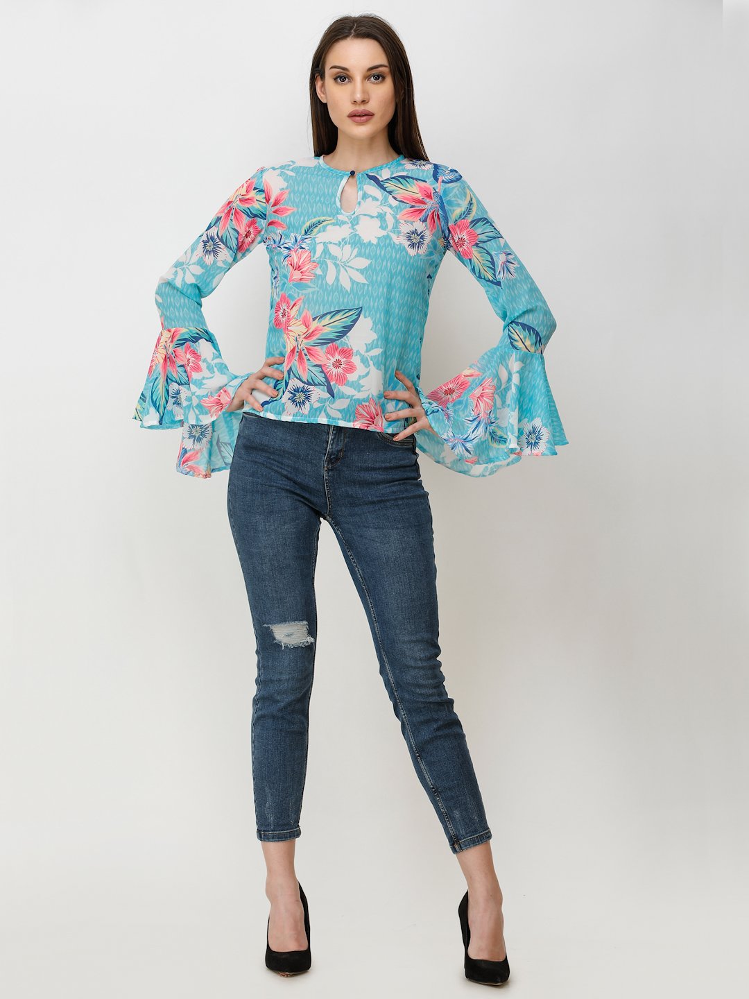 Blue Printed Top