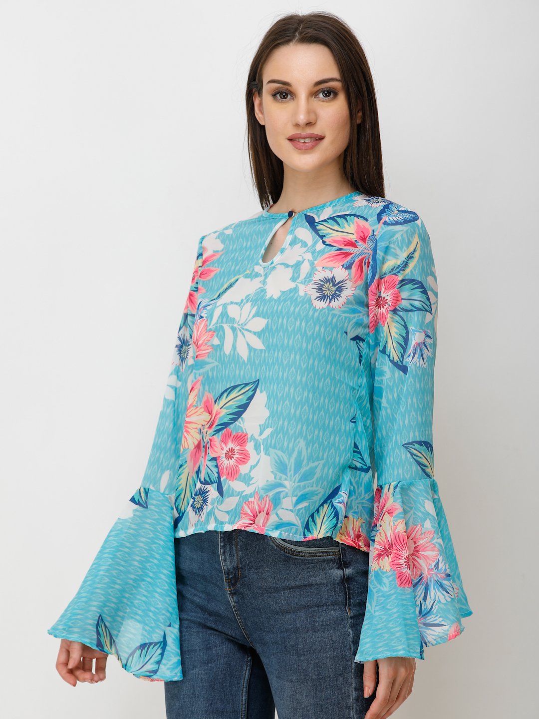 Blue Printed Top