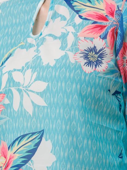 Blue Printed Top