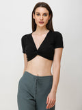 SCORPIUS Women Black Solid Bralette Top