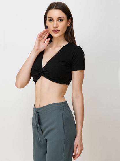 SCORPIUS Women Black Solid Bralette Top