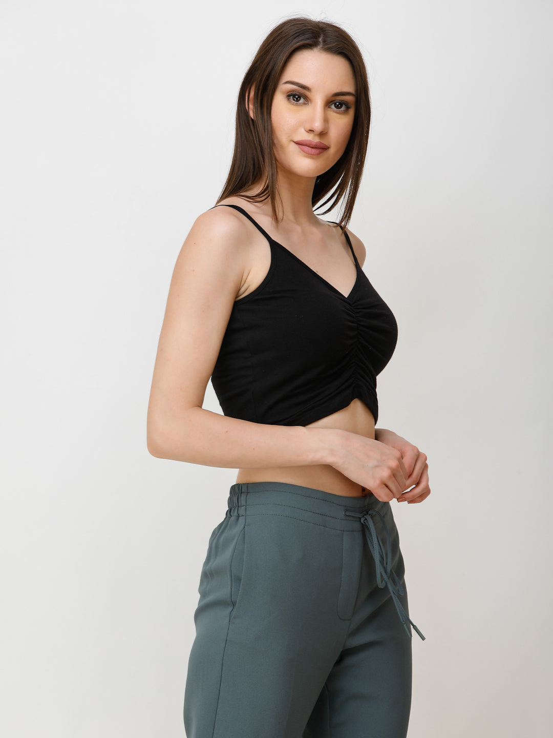 SCORPIUS Women Black Solid Top