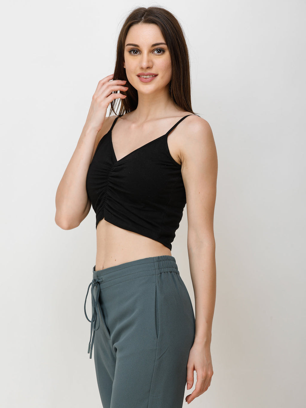 SCORPIUS Women Black Solid Top