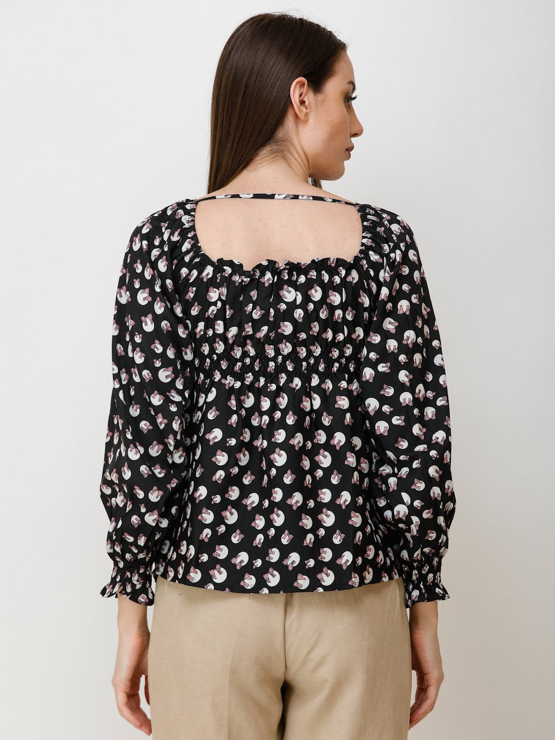 Black Printed Top