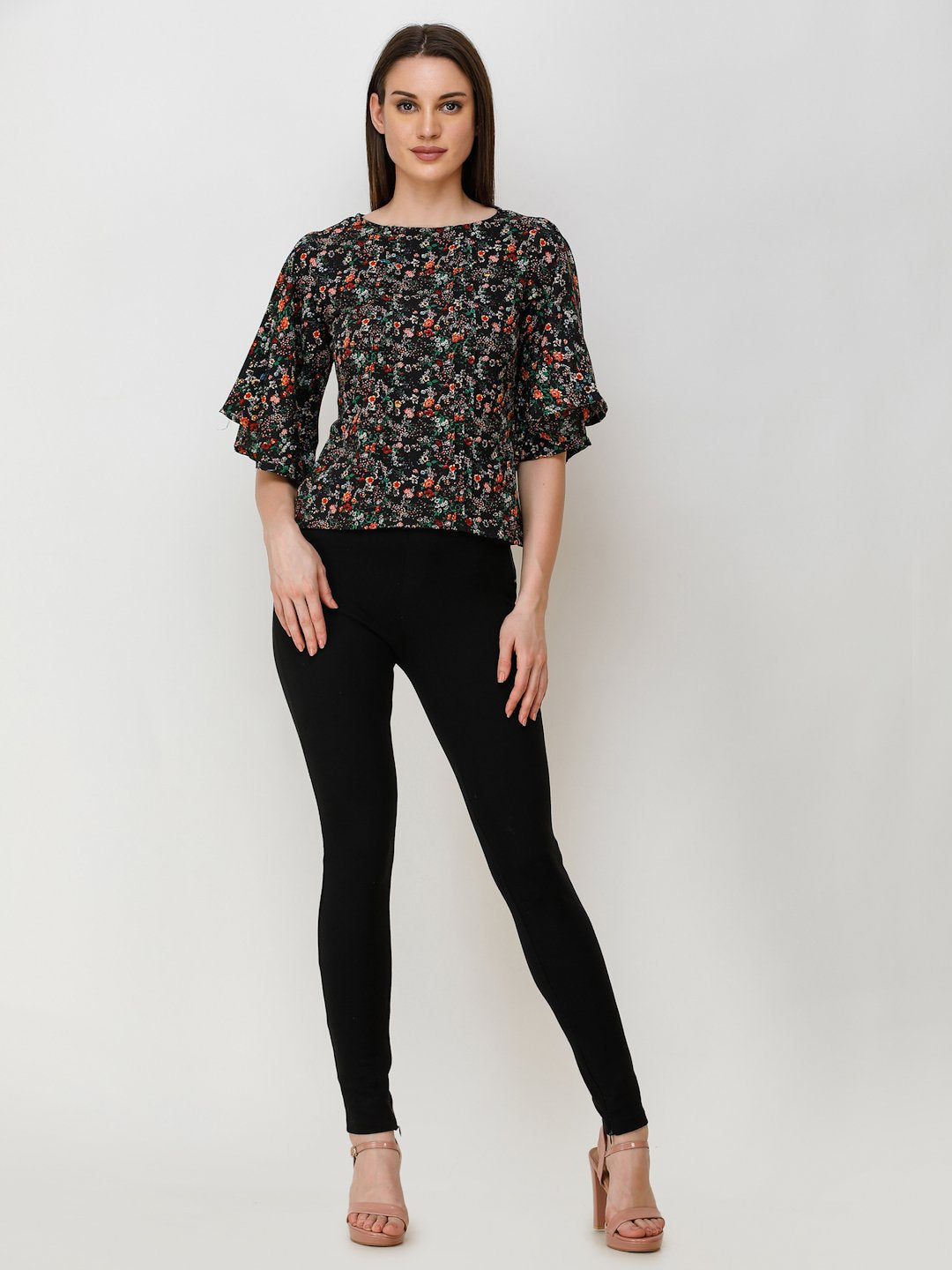Black Printed Top