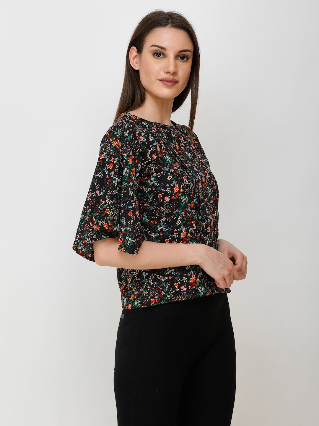 Black Printed Top