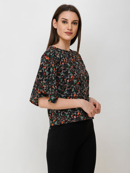 Black Printed Top