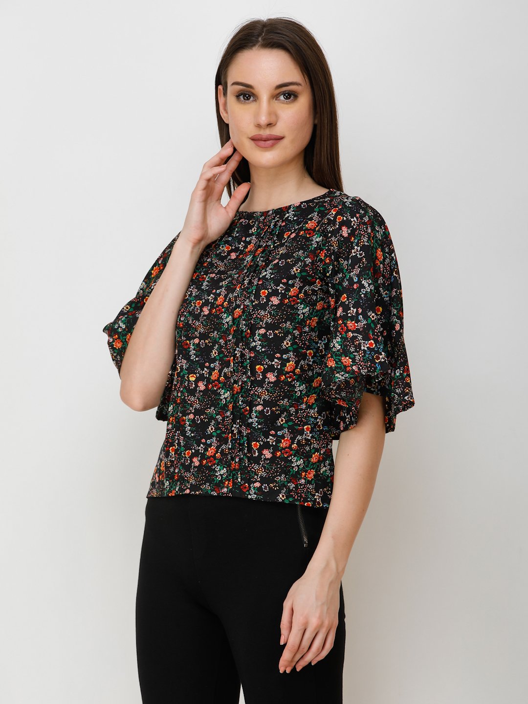 Black Printed Top