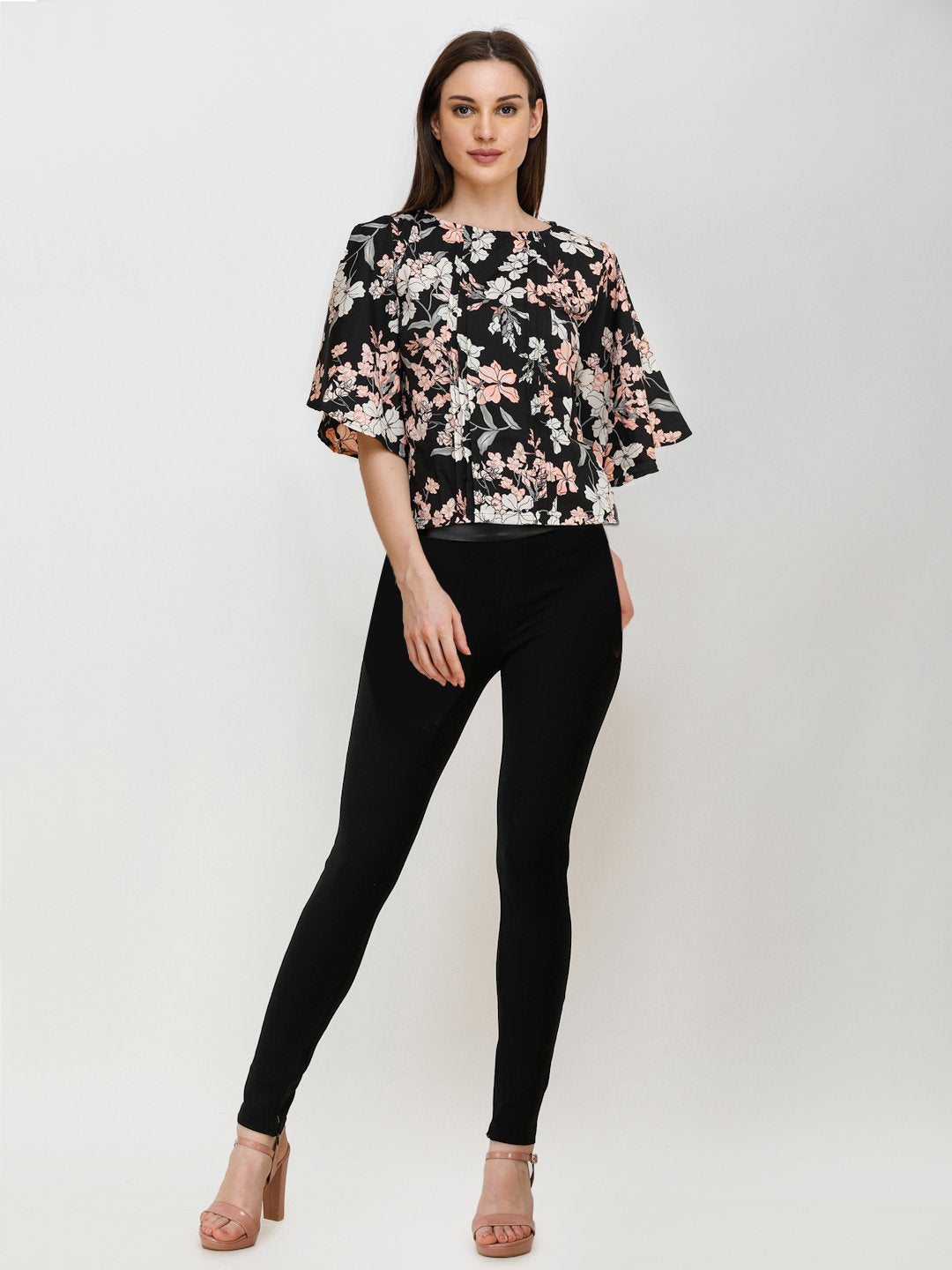 Black Printed Top